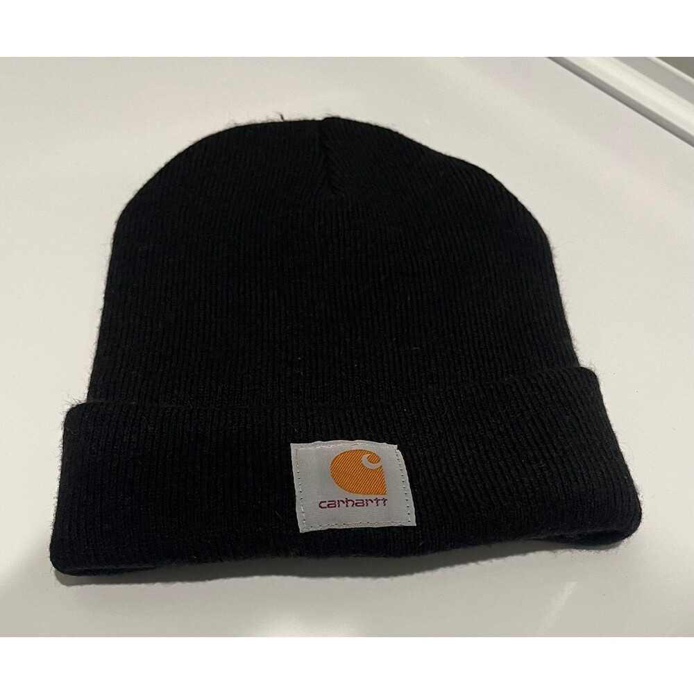 Carhartt Acrylic Watch Hat Black Cuffed Beanie One Size Unisex A18